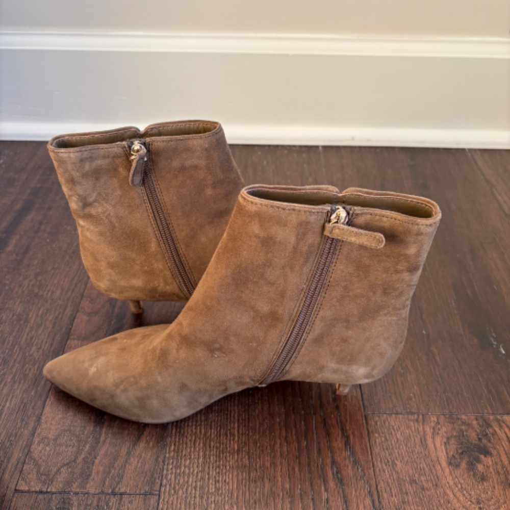 J Crew Fiona Kitten heel ankle boots in Suede, 8.5